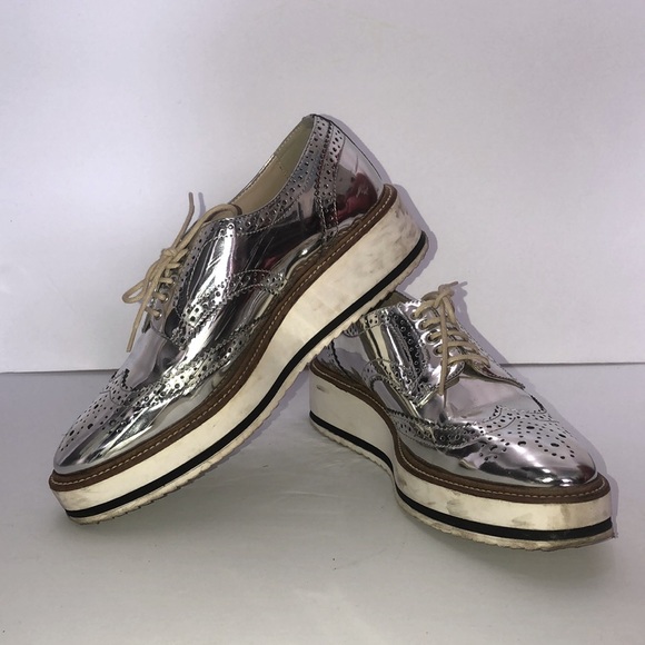 Metallic Platform Brogues Loafers - Picture 5 of 5